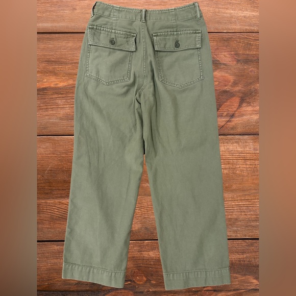 GAP High Rise Straight Crop Utility Pants Olive Green Size 4 - Picture 3 of 4